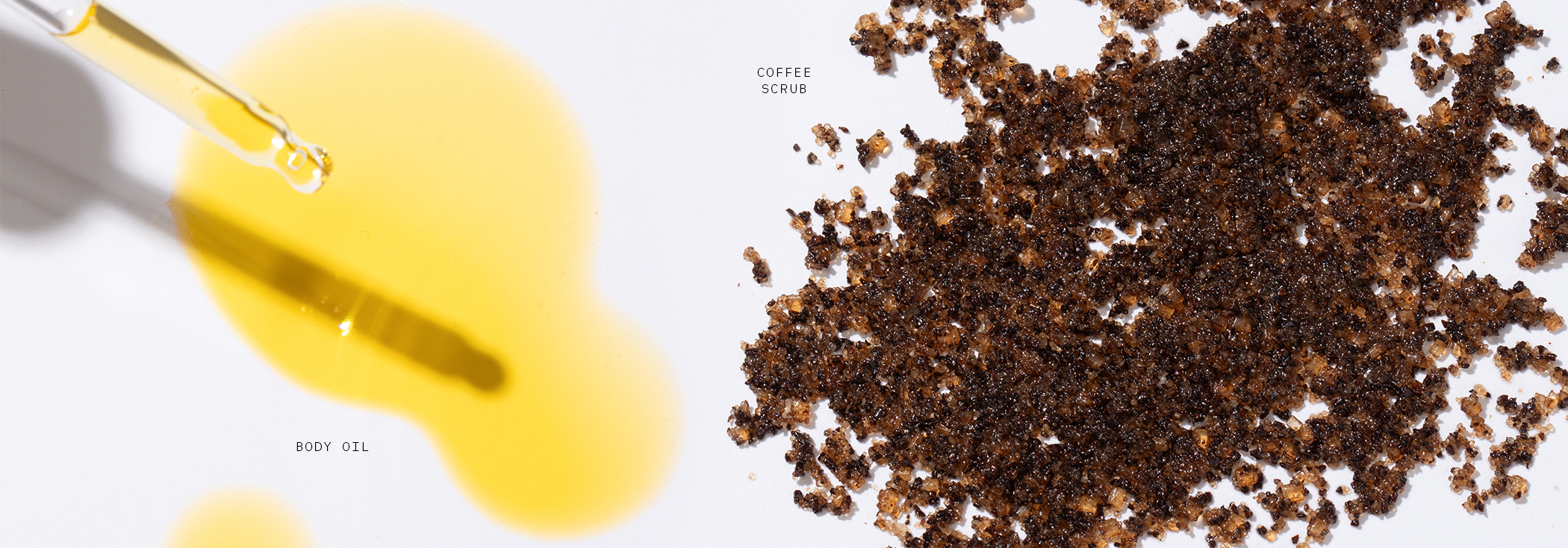 Body Oil, Coffee Scrub
