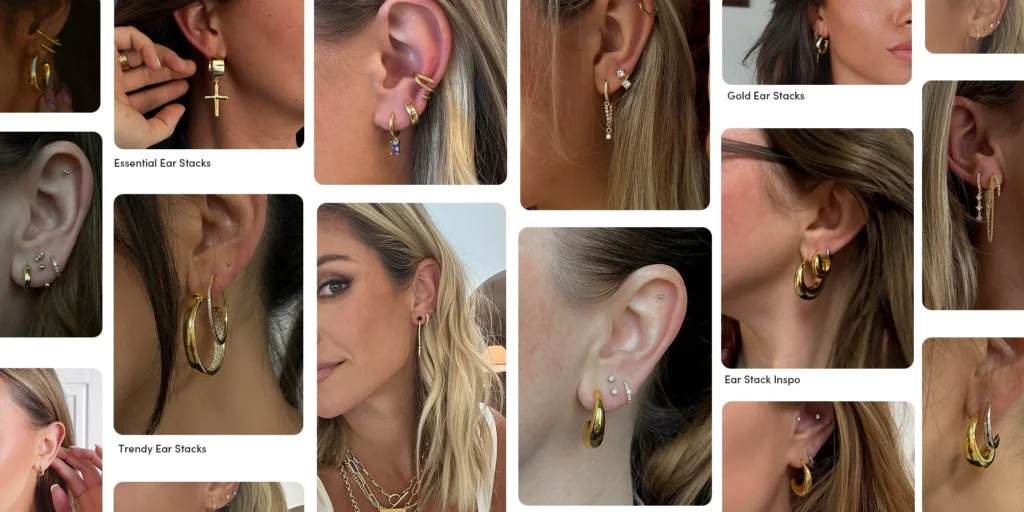 Essential Ear Stacks, Trendy Ear Stacks, Gold Ear Stacks, Ear Stack Inspo