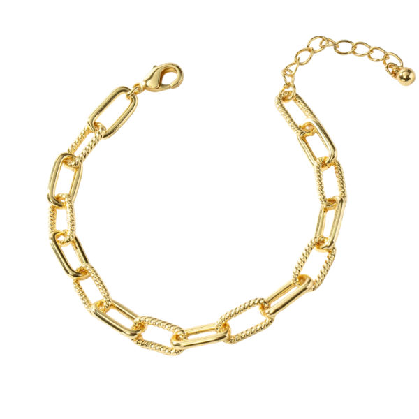 gold paperclip linked bracelet