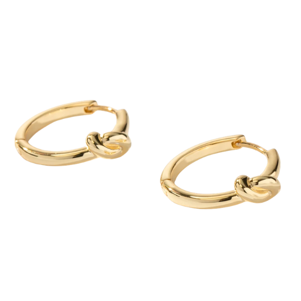 gold forever knot hoop earrings