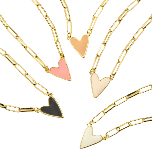 enamel heart necklaces