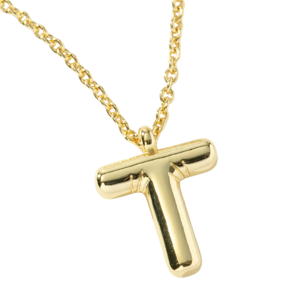 bubble letter T necklace