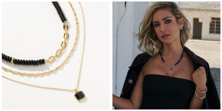 Chateau Layered Necklace in Black